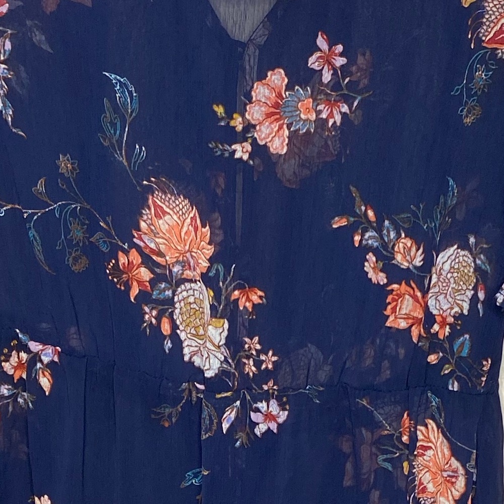 Jolt Maxi Length Sheer Floral Print Duster Cover Up!  Size small - Picture 3 of 5